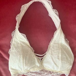 NWOT Gilly Hicks White Halter Bralette XS